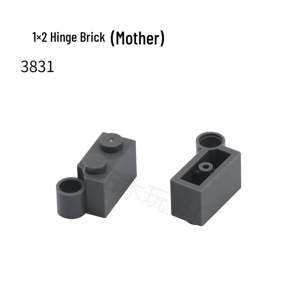 Совместимый с LEGO 3831 1x2 шарнирный кирпичик (женский) темно-серого Voyex