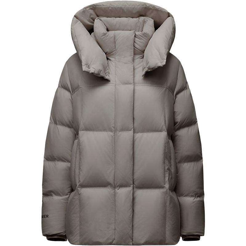 Женский пуховик Tanbor со съемным капюшоном XS (155) gray Tanboer