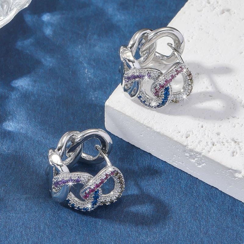 GemChic Женское кольцо-светильник Роскошные геометрические неправильные серьги Сладкие вставки циркона Серьги-гвоздики Модные ювелирные изделия на день рождения, Рождество серебряный BlingBay