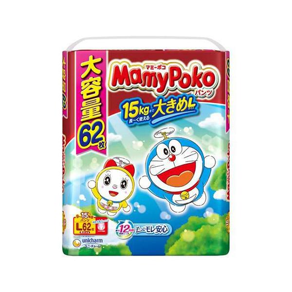 Подгузник Unicharm Mamy Poko Doraemon L (Штаны) 62 шт. в упаковке red BeautyGlam