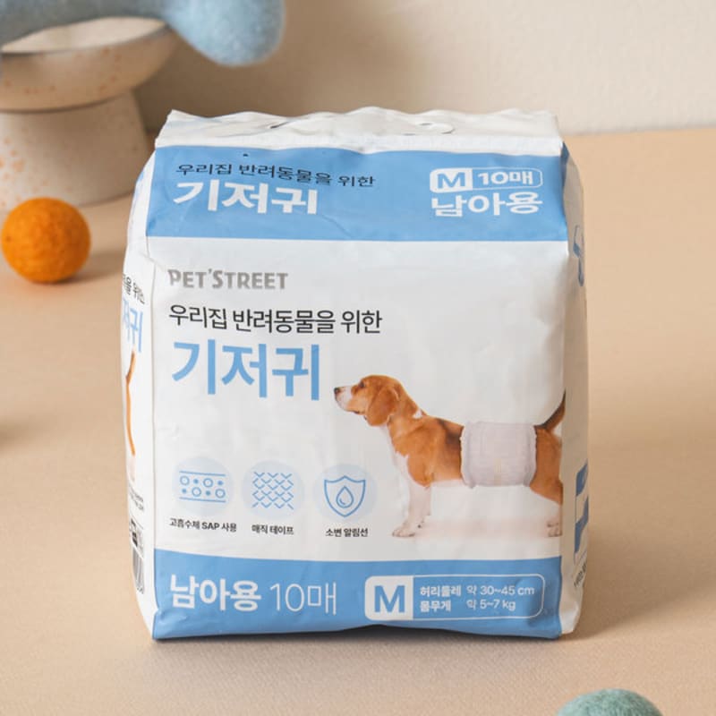 [Pet] Подгузники для мальчиков 10 шт. M gray Daiso