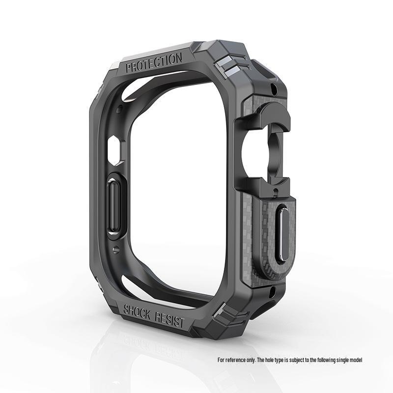 Защитный чехол с текстурой из углеродного волокна Contrast Armor Half Cover для Apple Watch Ultra/9 iWatch7/8/9 45mm gray Best Electronics