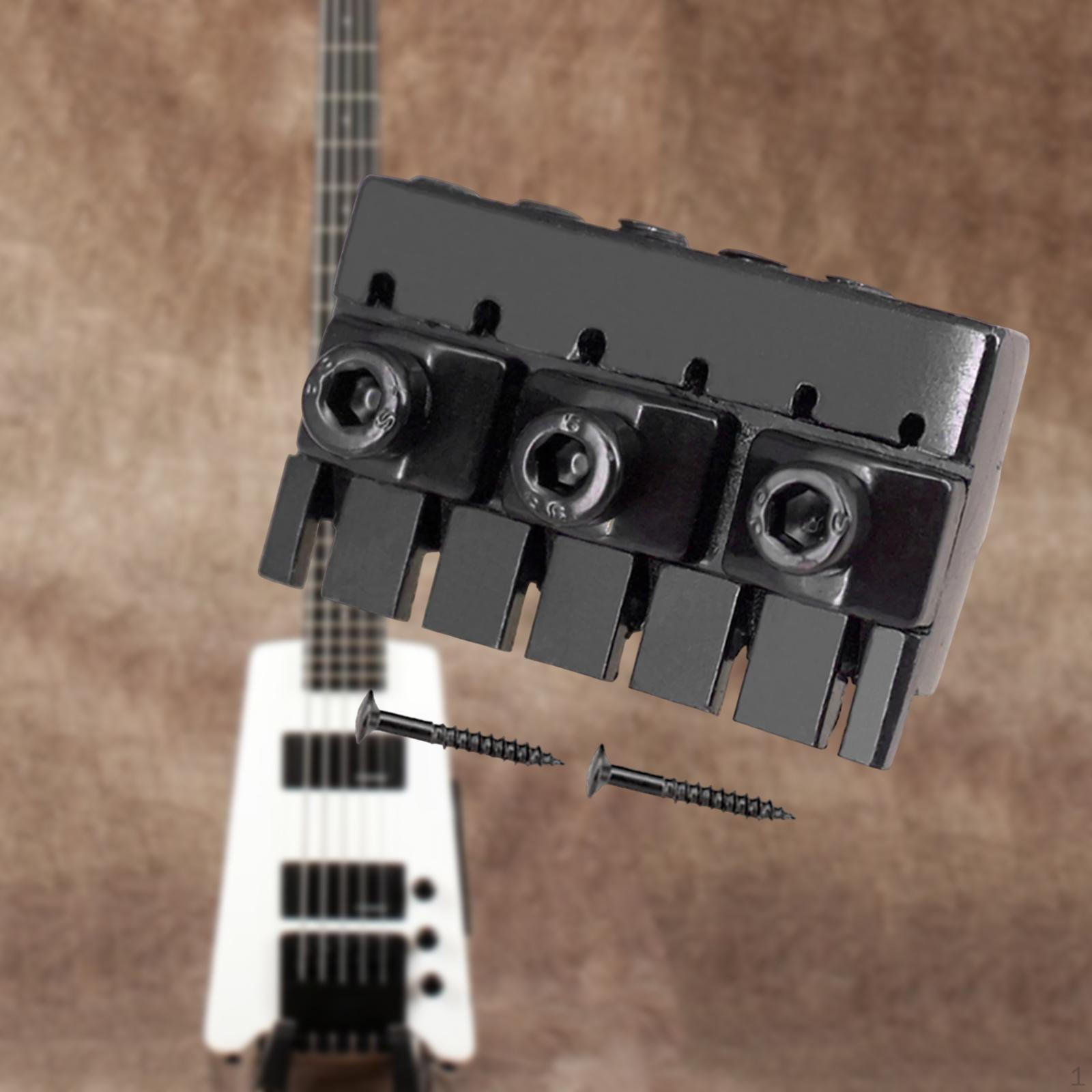 Headless Guitar Locking Nut 6 String Parts Mounting Instrument Replacements with Screws Electric black Fairy Angel
