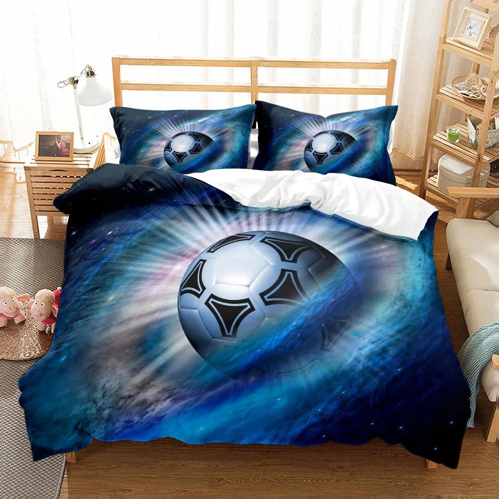 Комплект постельного белья Passate Soccer Ball Duvet Cover King Queen Double Full Twin Single Size Boys 140x200cm gray Somelli