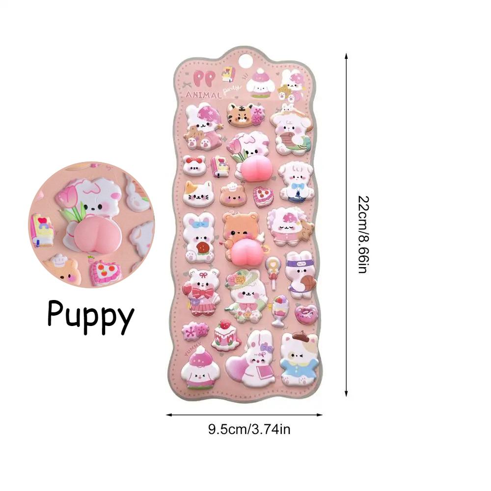 Kids 3D Animal Self-adhesive Stickers - Cute Bear Craft Toys for Phone Case Diary Scrapbook Pencil Case & Tablet Decor beige Prettiest Time