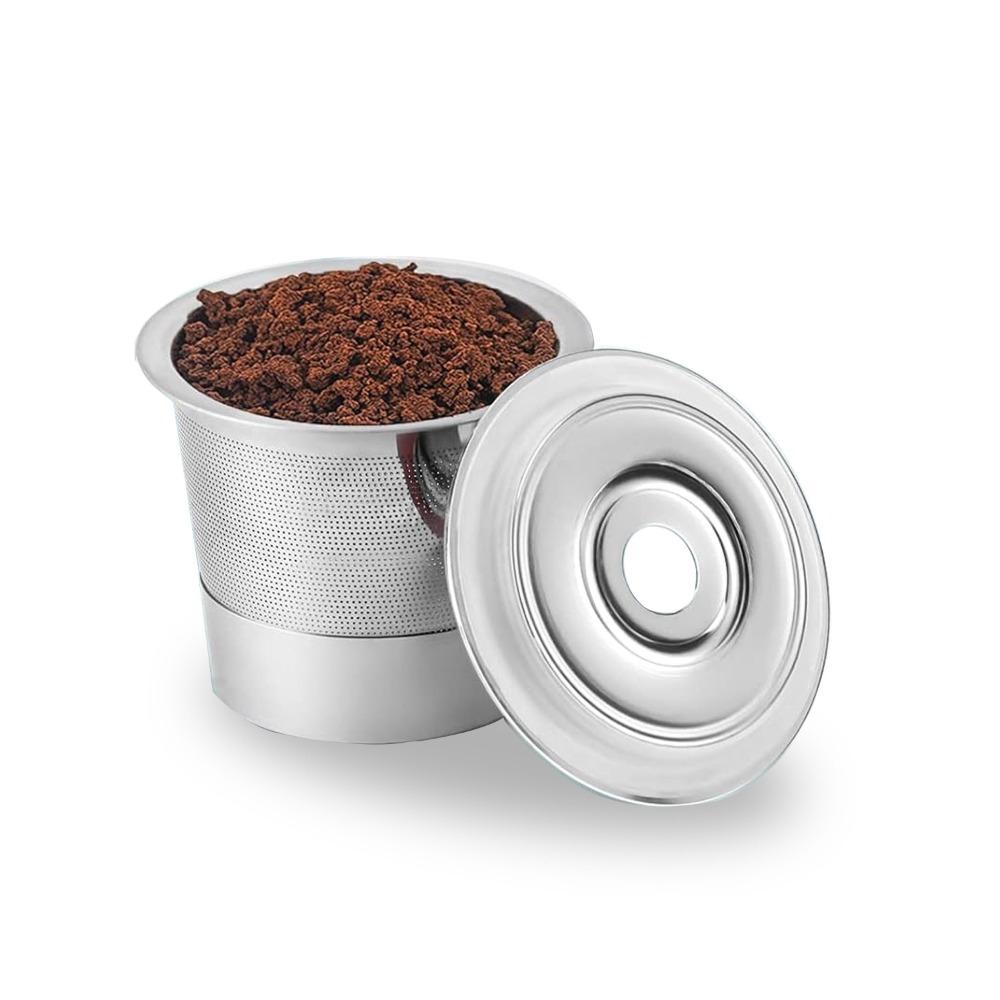 Многоразовый фильтр для кофейных капсул K-Cup | Совместим с кофемашинами Ninja и капсульными кофеварками | Универсальный фильтр Kcup для домашнего/офисного ежедневного использования Regular style серебряный FEOOE PUZZLE