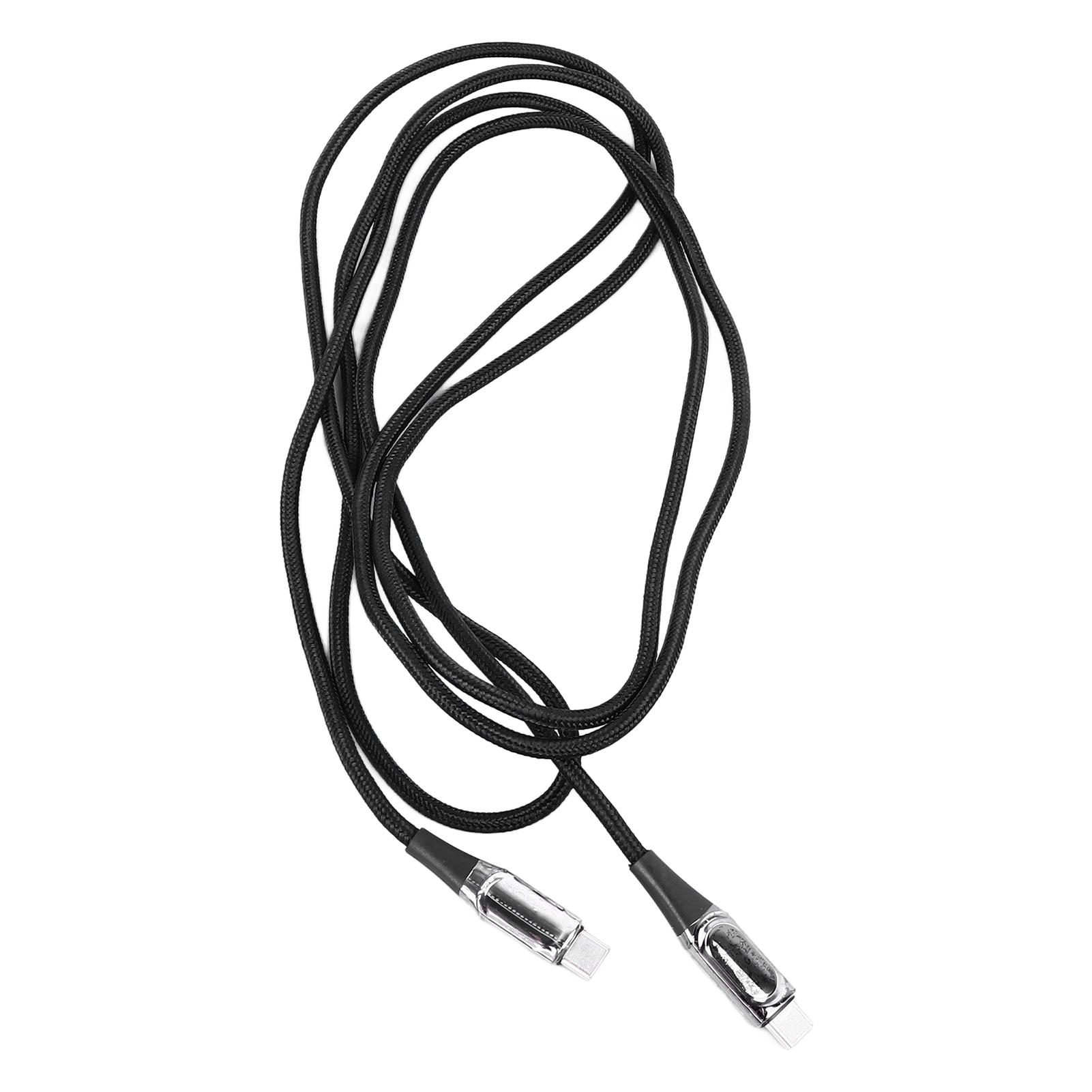 Кабель USB C — USB C мощностью 100 Вт, кабель для быстрой зарядки, кабель для зарядного устройства USB C с цифровым дисплеем для телефонов, планшетов, ноутбуков, 2 м black KONNWEI