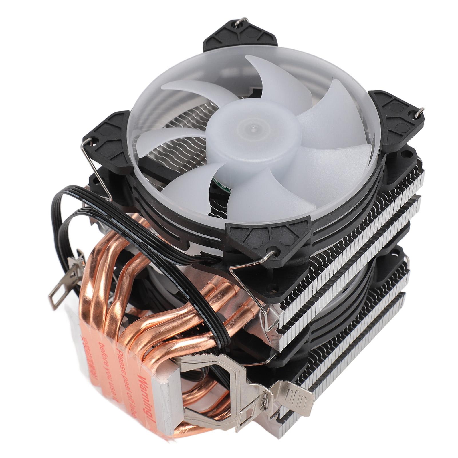 Воздушный кулер для процессора Dual Tower 4pin 90mm 6 тепловых трубок кулер для процессора компьютерные вентиляторы охлаждения процессора для Intel gray DIYelecs