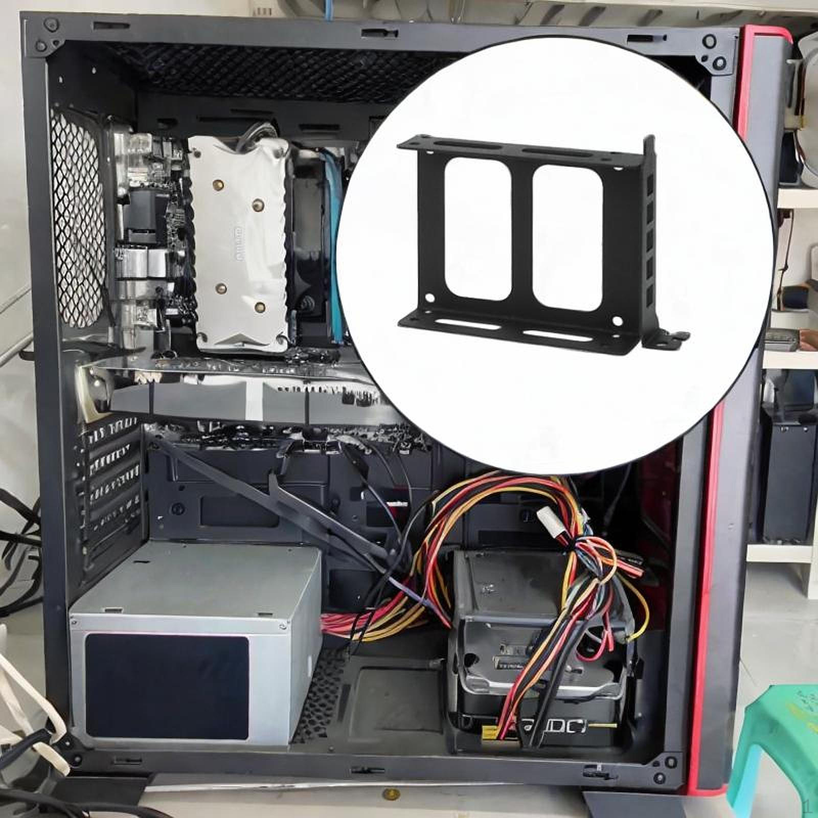 Двойной монтажный кронштейн для SSD 2,5-дюймовое крепление для жесткого диска Легко установить Металлический отсек чёрный Closet of Beauty