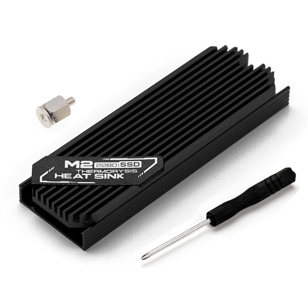 Радиатор M.2 SSD NVMe с термосиликоновой прокладкой для слота расширения PS5 M.2 2280 SSD NVMe Медная трубка Радиатор охладителя M2 SSD black Luminaire Lighting Mall