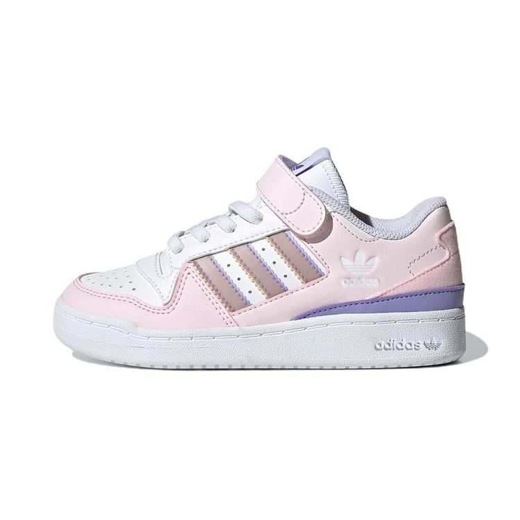 Adidas Originals Forum El C Синтетическая кожа Липучка Спортивные Прочные Низкие Детские Скейт-ботинки Розовые Белые Детские Скейт-ботинки GY8197 28 white