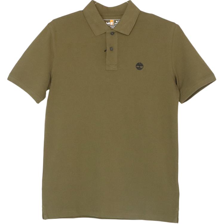 Timberland Solid Color Fashion Casual Polo Shirt Men tops Dark-Green A6943-302 M brown