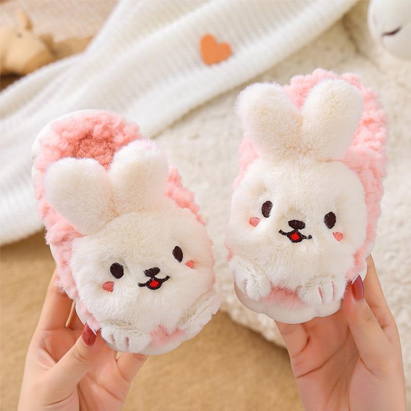 Детские хлопковые тапочки зимние для дома с плюшевой подошвой 22 -23 white Gtime Shoes