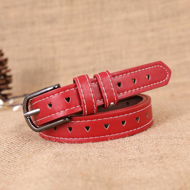 2025 New Women s Multifunctional Denim Belt with No Need for Punching, Full Body Hollow Out, and Multiple Fashionable Colors 105cm красный ZAZY-ZAooug-3