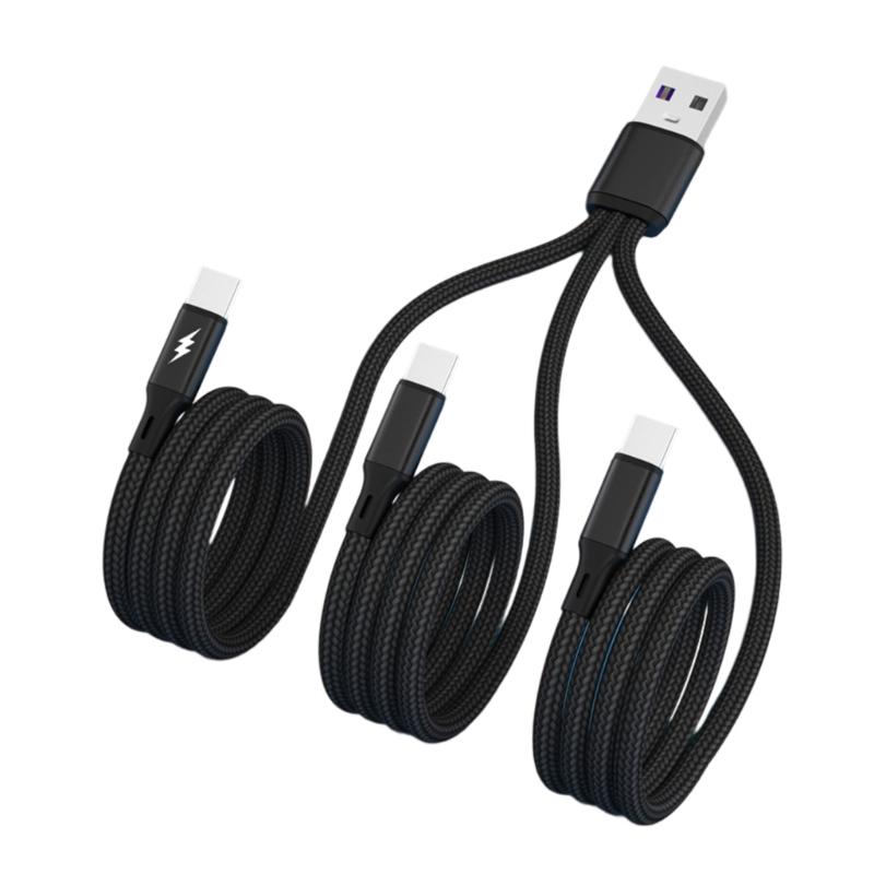 Обновленный многофункциональный зарядный кабель 3 в 1 Type C/Micro USB для телефонов и планшетов Быстрое и удобное решение для зарядки 1 black Insiders