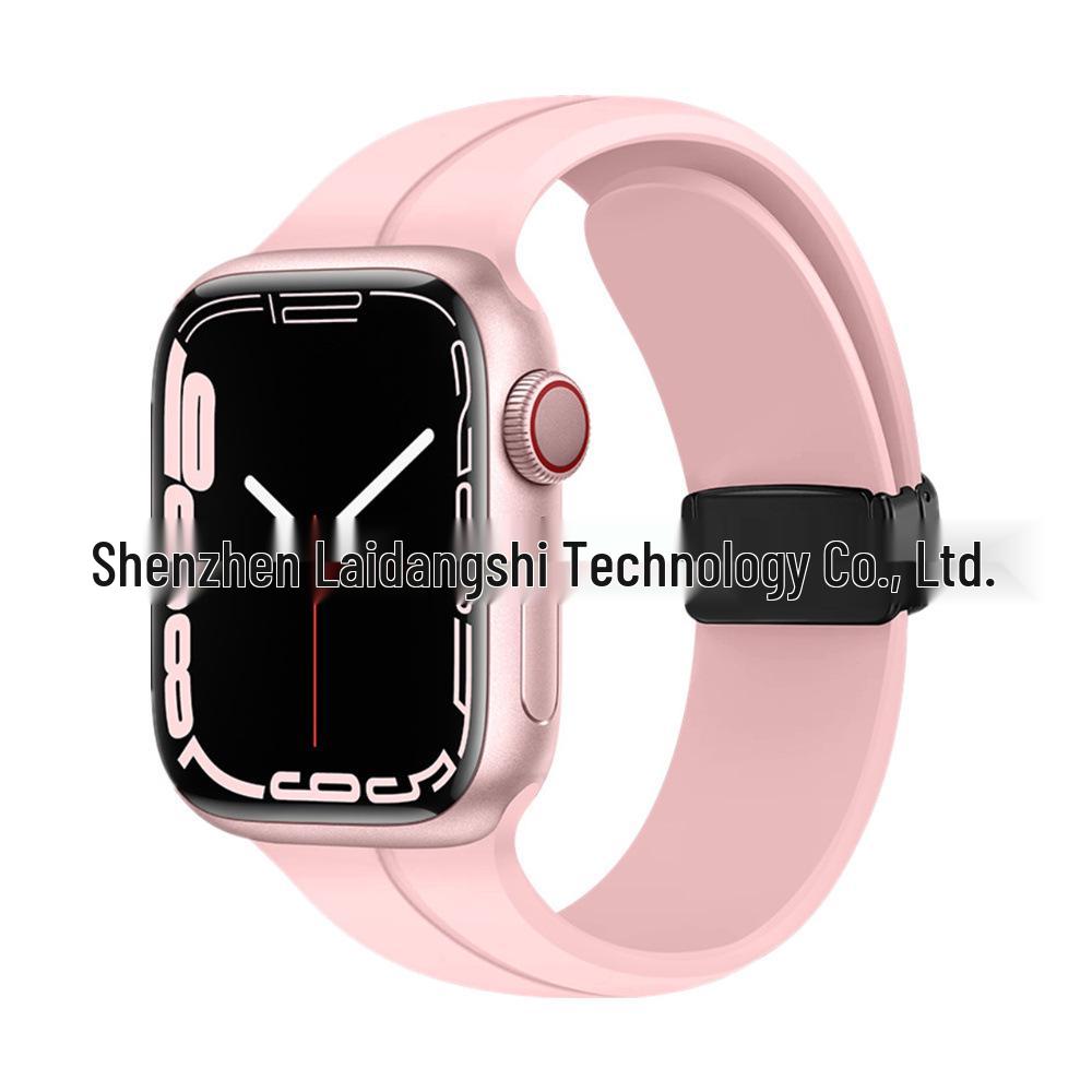 Магнитный силиконовый складной ремешок с застежкой для Apple Watch & iWatch 6/7/8/9/10/SE/Ultra 2 42/44/45/46/49mm gray Premium Price