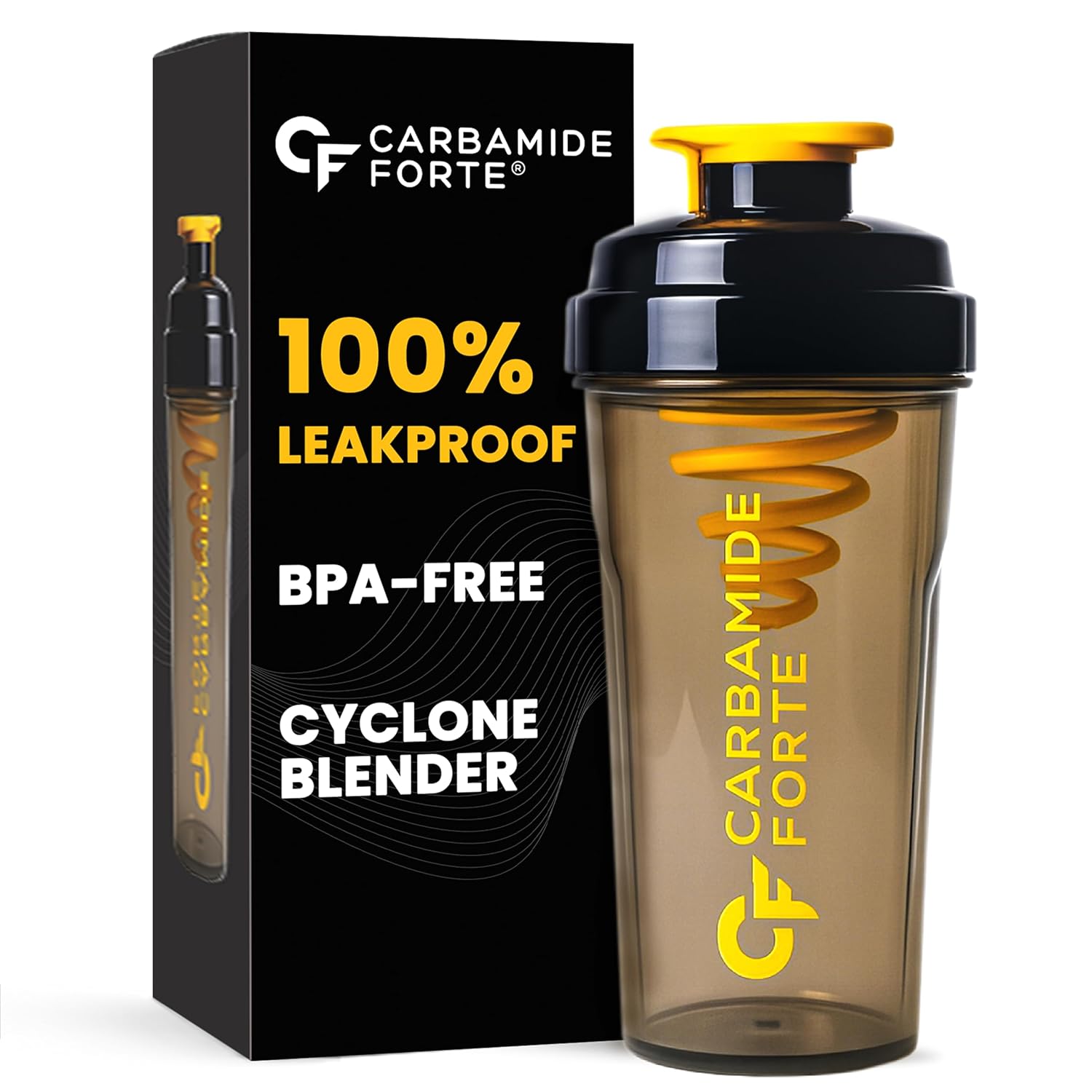 Бутылка-шейкер Carbamide Forte Storm 700 мл для спортзала с циклоническим блендером, герметичная, без BPA, прочная, для фитнеса brown TheWish All In One