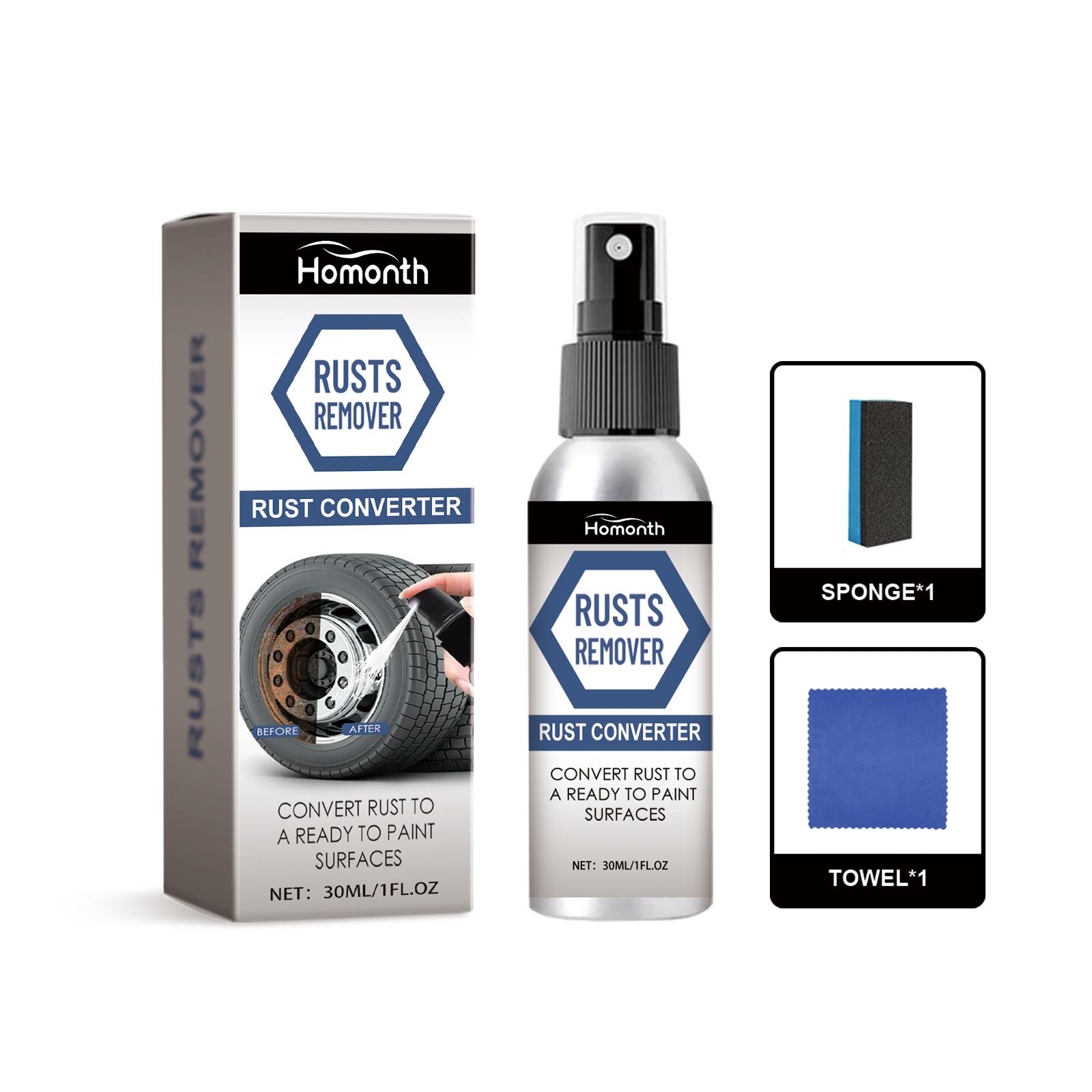 Homonth Car Tire Rust Remover Spray, Tire Stain Removal and Dust-Proof Steel Rim Rust Removal and Polishing Cleaner for Wheels, 1 set-Men s Gifts gray