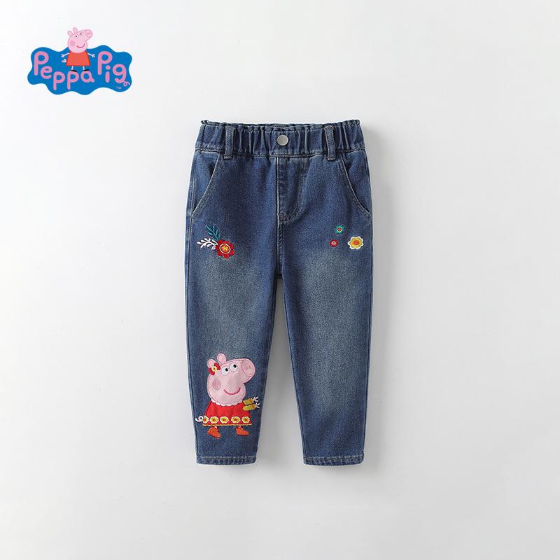Осенние джинсы Peppa Pig для детей - Унисекс Повседневные брюки для мальчиков и девочек 110 cm blue Voyex