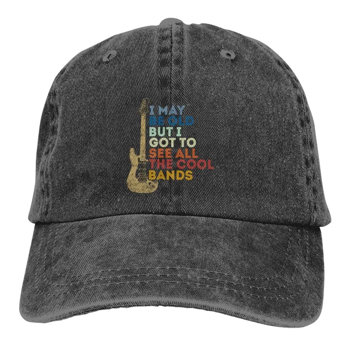 Мужская бейсболка Washed Смотреть все Cool Bands Кепки Trucker Snapback Ковбойские кепки Dad Hat Гитара Rock Гольф Кепки Adjustable оранжевый Beautiful and excellent quality