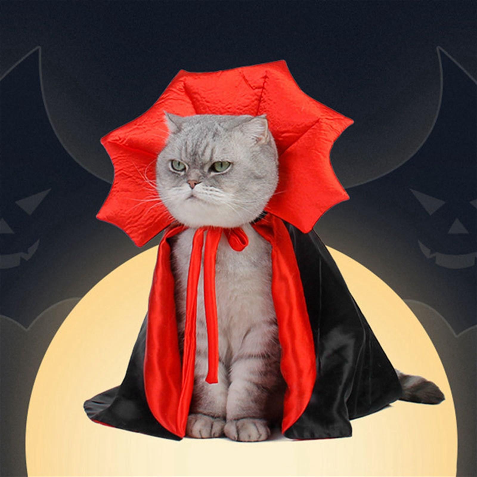Костюм кошки на Хэллоуин для собак, накидка, костюм для домашних животных для кошек и маленьких собак, косплей вечеринка, одежда для кошачьего наряда для украшения вечеринки на Хэллоуин One Size red Vogue Women