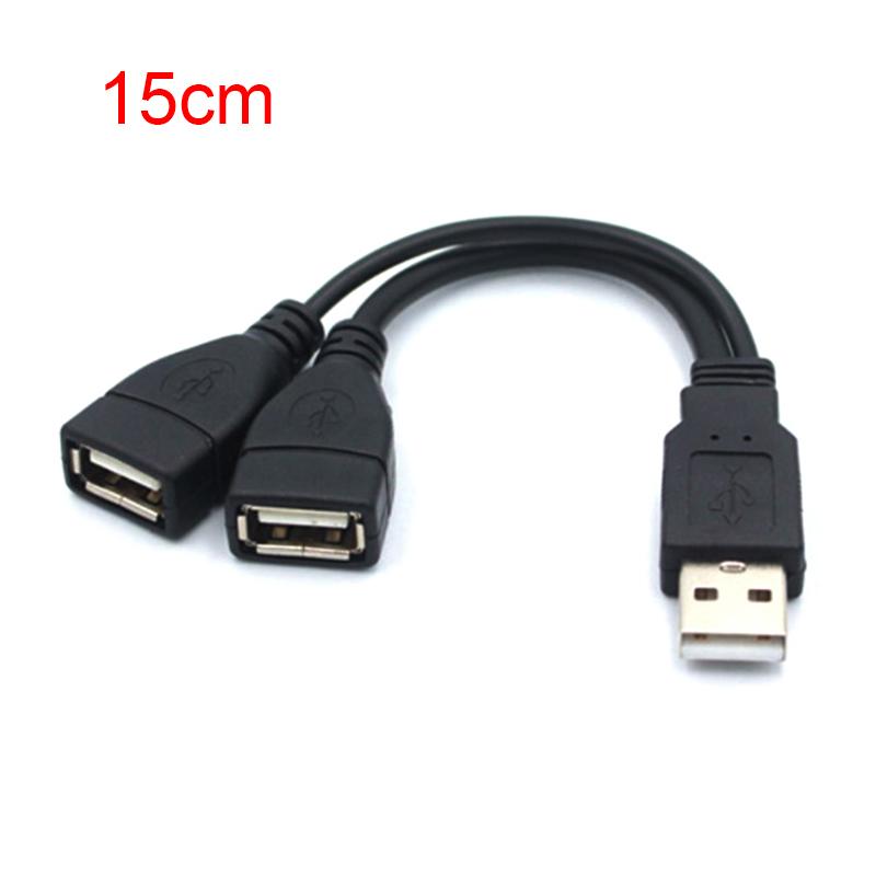 Высококачественный USB 2.0 Кабель USB-разветвитель Адаптер Кабель Один на Два Женский на USB 2 Мужской Кабель-удлинитель питания 15-30 см Длины black Automobile Club