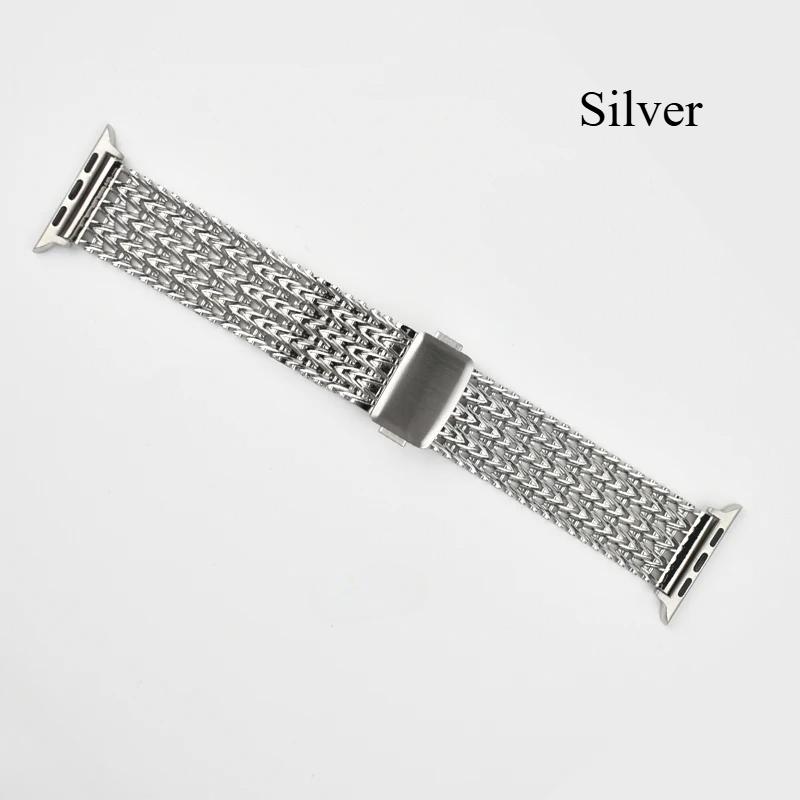 Магнитный ремешок из нержавеющей стали для Apple Watch Band 10 46 мм 42 мм 49 мм 45 мм 41 мм 44 мм Металлический браслет IWatch 9 8 7 6 3 5 Se Ultra 2 38/40/41mm (S10-42mm) серебряный XIAOLU Watch Accessories