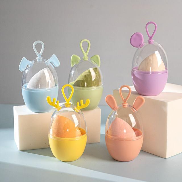 Coolkiss - Спонж для макияжа Beauty Blender с футляром (Различные дизайны) Blue beige Beauty Luxe