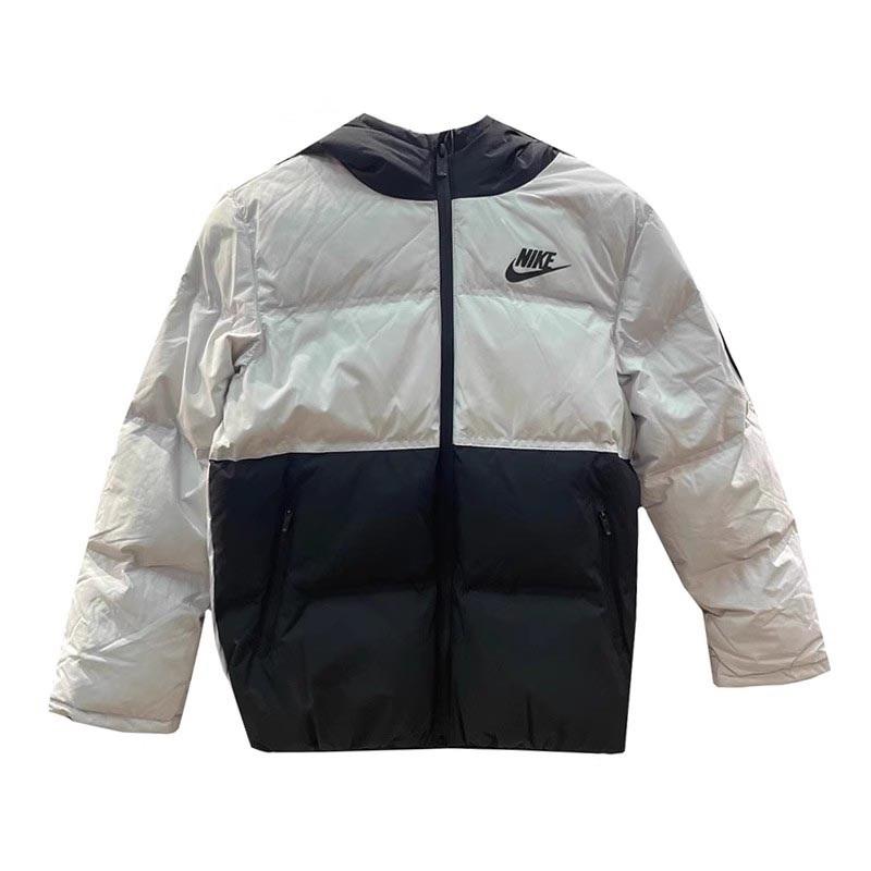 Nike Down Jacket Comfortable Windproof Warm Sports Duck Down Kids Jackets White Black HV7187-025 S gray
