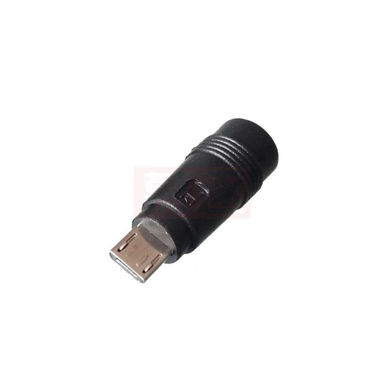 Блок питания 12 В постоянного тока, адаптер DC5.5*2,1 мм гнездо на Micro-USB штекер, 90 градусов, для телефона и планшета black Chic Home