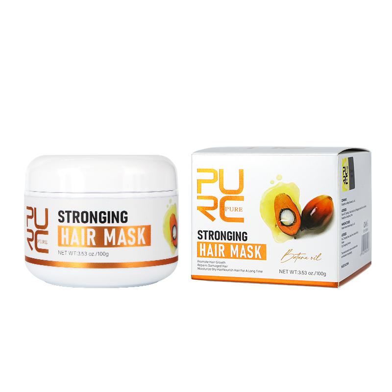 PURC Batana Oil Hair Mask Укрепление корней волос Разглаживание Питание Восстановление Поврежденные вьющиеся волосы Лечение Уход за волосами белый