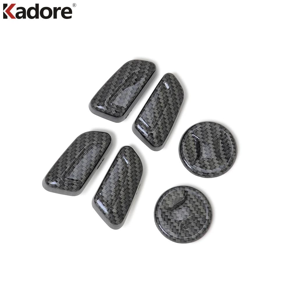 Car Seat Adjustment Switch Knob Button Cover Trim For Volkswagen VW Teramont Atlas 2017- 2024 Matte Interior Accessories ABS Carbon Fiber gray 254611487Abo