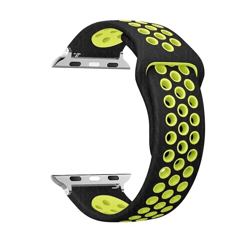 Спортивный ремешок-петля Для ремешка для Apple Watch Ultra 2 49 мм 44 мм 40 мм 41 мм 45 мм 42 мм 38 мм Силиконовый браслет для iwatch серии 9-8-7 6 5 4 SE 38 40 41 mm S-M black Jumaocun-Fashions