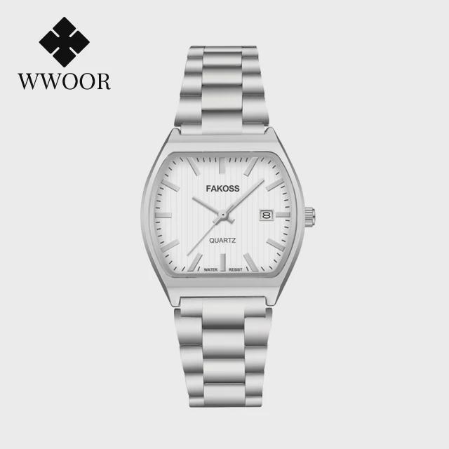 Elegant Watches For Women Waterproof Luminous Date Week Ladies Watch Quartz Stainless Steel Woman s Fashion Wristwatch белый/серебряный WWOOR