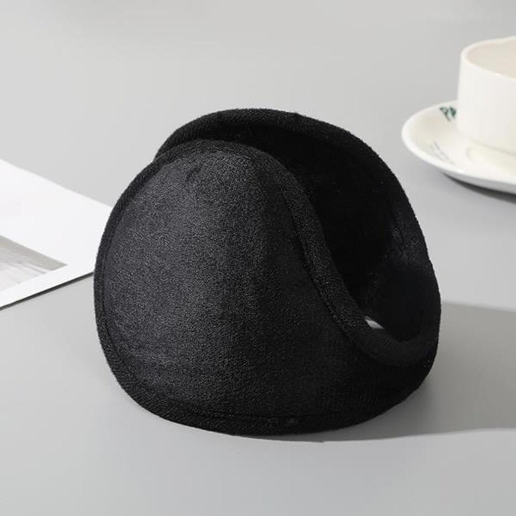 Однотонные базовые зимние флисовые унисекс наушники четырех цветов black Mayfashion