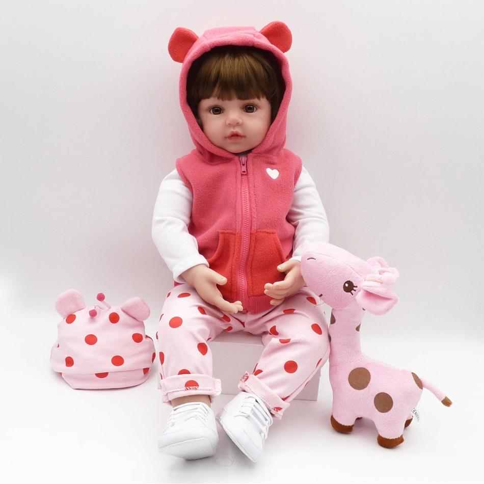 NPK 47 см кукла Bebe Reborn для малышей, мягкие силиконовые куклы Reborn, мягкое тело, реалистичная кукла для девочек, подарки pink