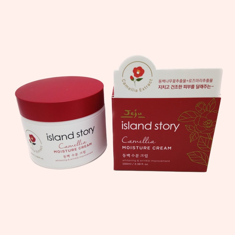 Увлажняющий крем для лица с камелией Jeju Natural 100 мл ISLAND STORY white MayBeauty