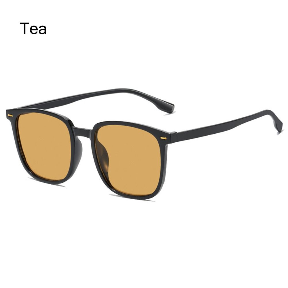Новые винтажные солнцезащитные очки Tea Brown Trendy Street Square Oправа Очки Защита Uv 400 Унисекс Путешествия Водительские солнцезащитные очки beige Fashion Supplies