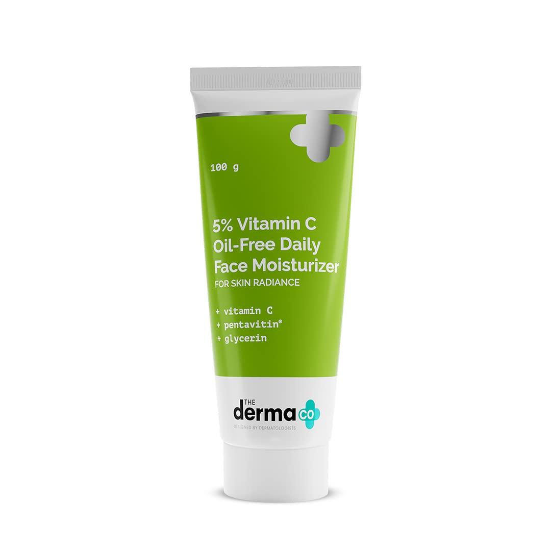 The Derma Co 5% Витамин C Обезжиренный Ежедневный Увлажняющий Крем для Лица 100 г Упаковка для Сияющей Жирной Кожи green The Wish Health And Beauty