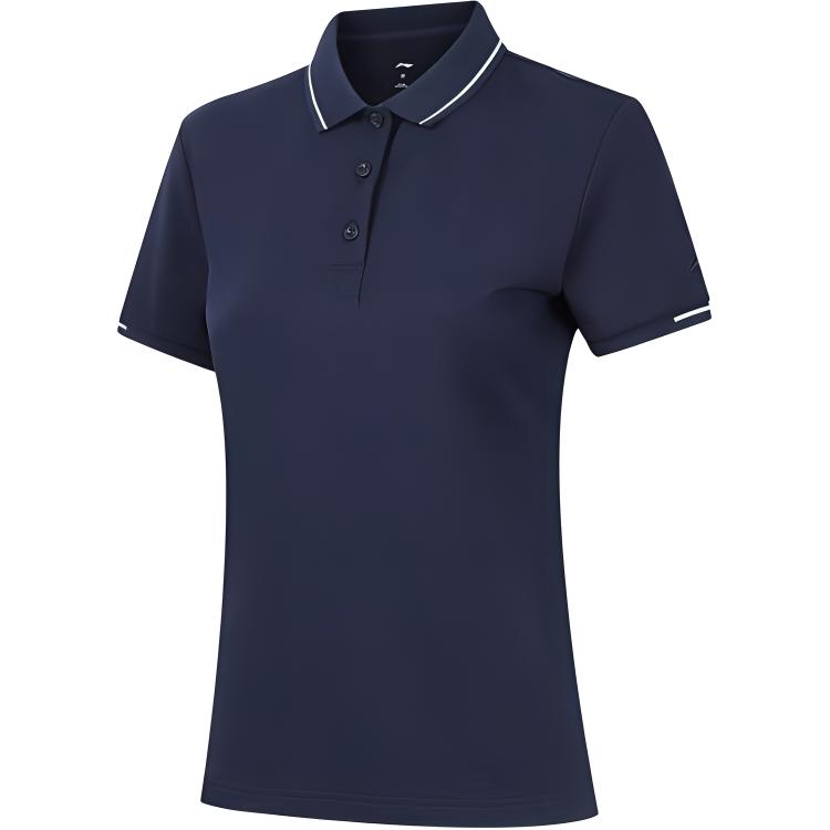 Li-Ning Fitness Series Casual Breathable Comfortable Quick-Dry Sports Polo Shirt Women tops Ink-Blue APLT084-9 S black