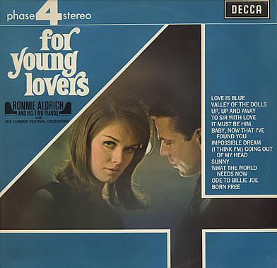 Виниловая пластинка RONNIE ALDRICH & HIS TWO PIANOS - For Young Lovers PFS4141 Decca 1968 UK Джаз Б/у RecordCityJP