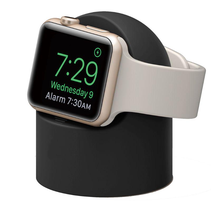 Силиконовая подставка для зарядного устройства для Apple Watch 7 6 SE 5 4 3 2, противоскользящий держатель док-станции для зарядки, зарядная база 44 мм, 40 мм, 45 мм, 41 мм, 42 мм, 38 мм для аксессуаров iWatch чёрный VA VA VOOM