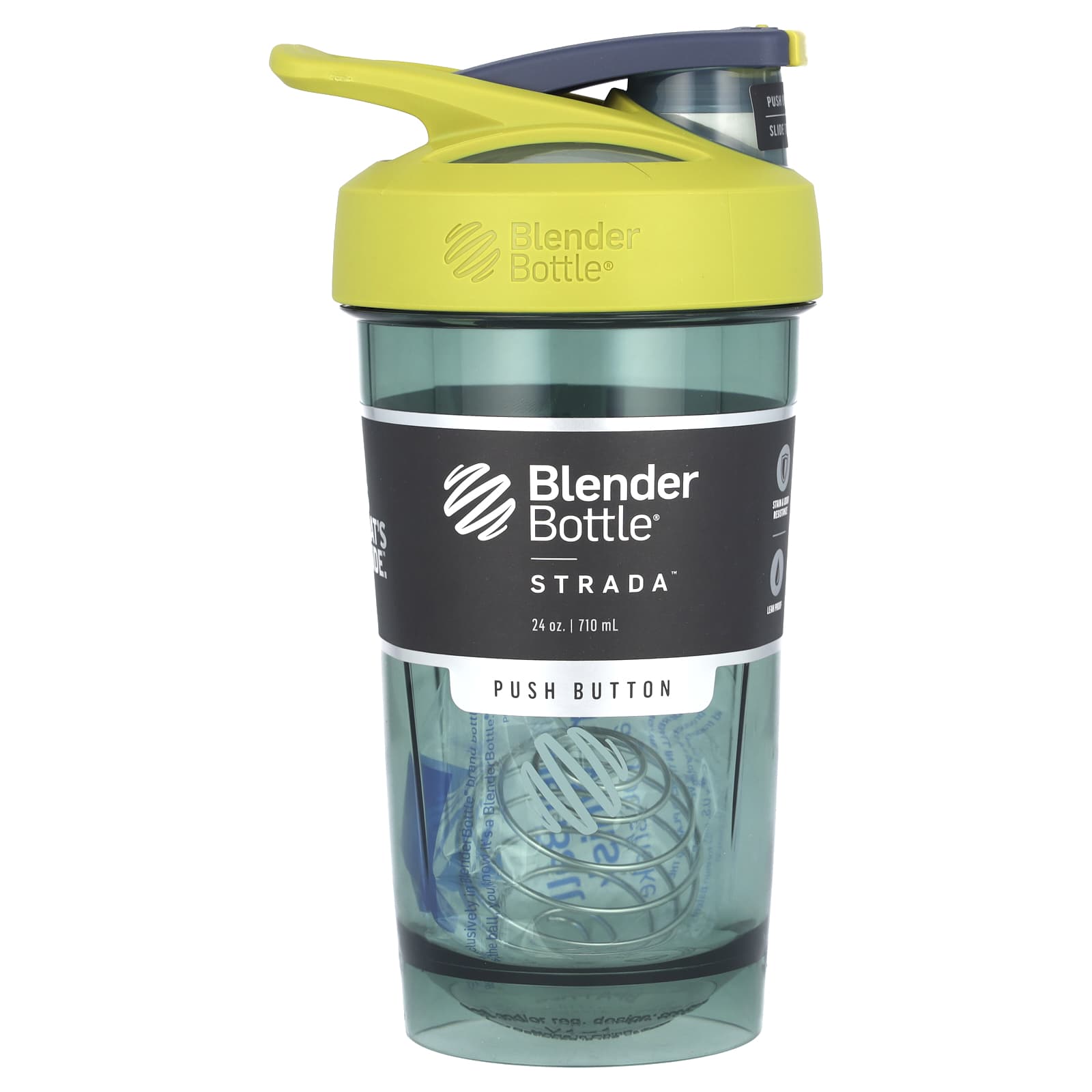 Strada, Тритан, Желтый, 710 мл(24 унции) black Blender Bottle
