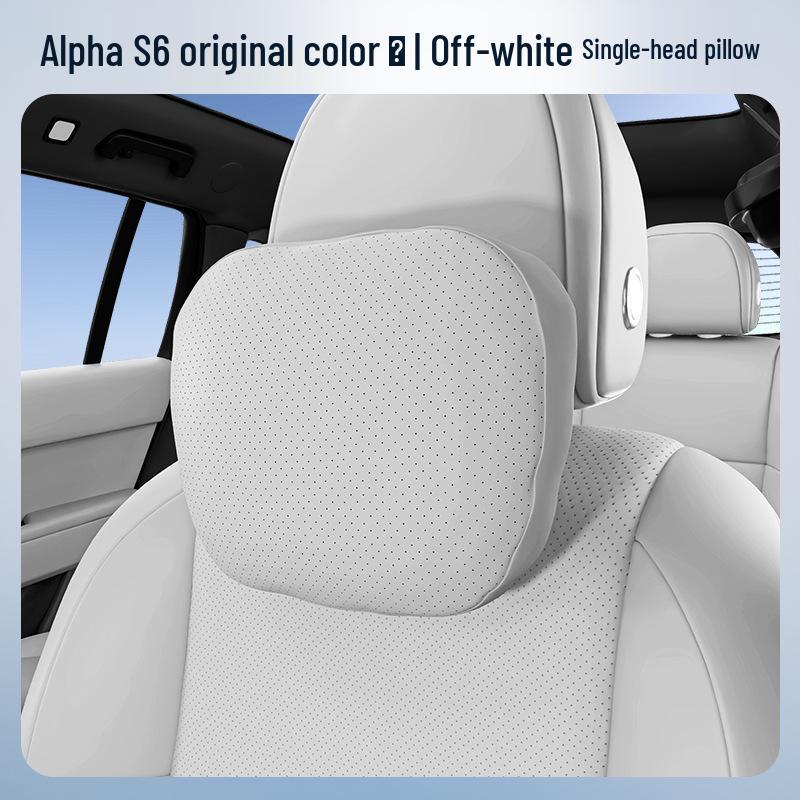 Alfa S6 Car Seat Set: Headrest, Lumbar Support, Neck Pillow for Interior Comfort No Specification gray GearUp AutoMoto