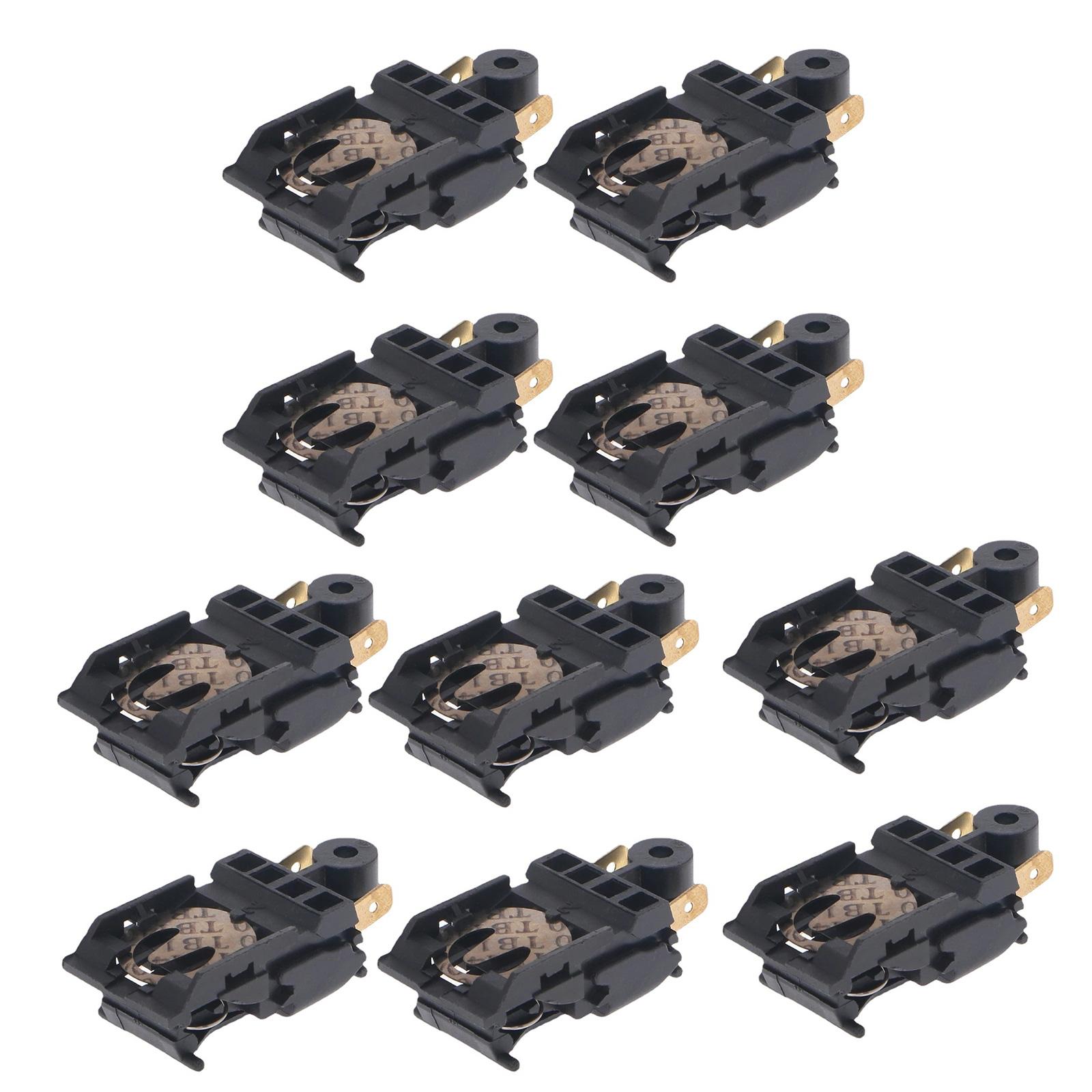 10 шт. Переключатель электрочайника Термостат Клеммы контроля температуры Запчасть кухонного прибора 16A Переключатель термостата бойлера gray Foreverchic