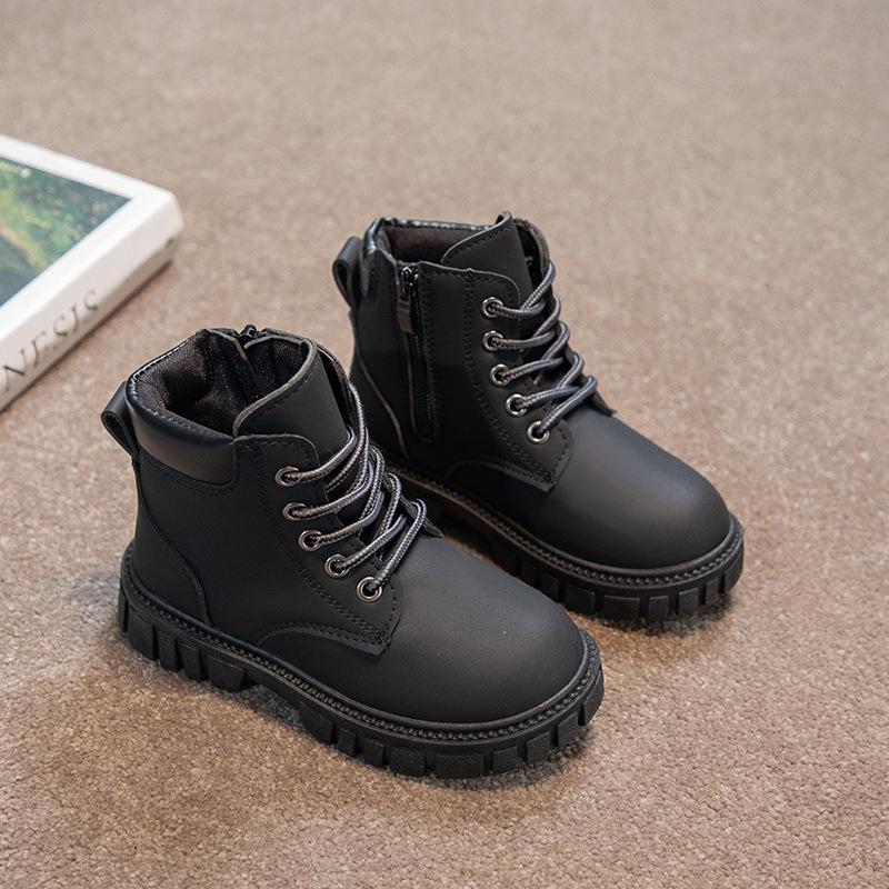 Модные детские полусапожки в стиле ретро 26 inner length 16.5cm чёрный Gtime Shoes