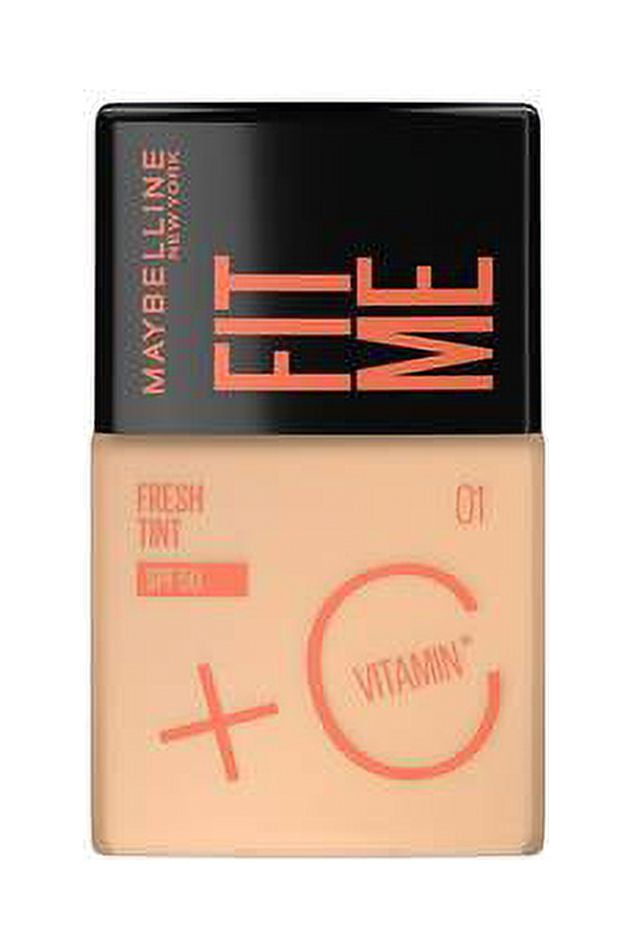 Тональный крем Maybelline New York, Легкий тинт для кожи с SPF 50 и витамином C, Натуральное покрытие, Для ежедневного использования, Fit Me Fresh Tint, Оттенок 01, 30 мл black Evellene International