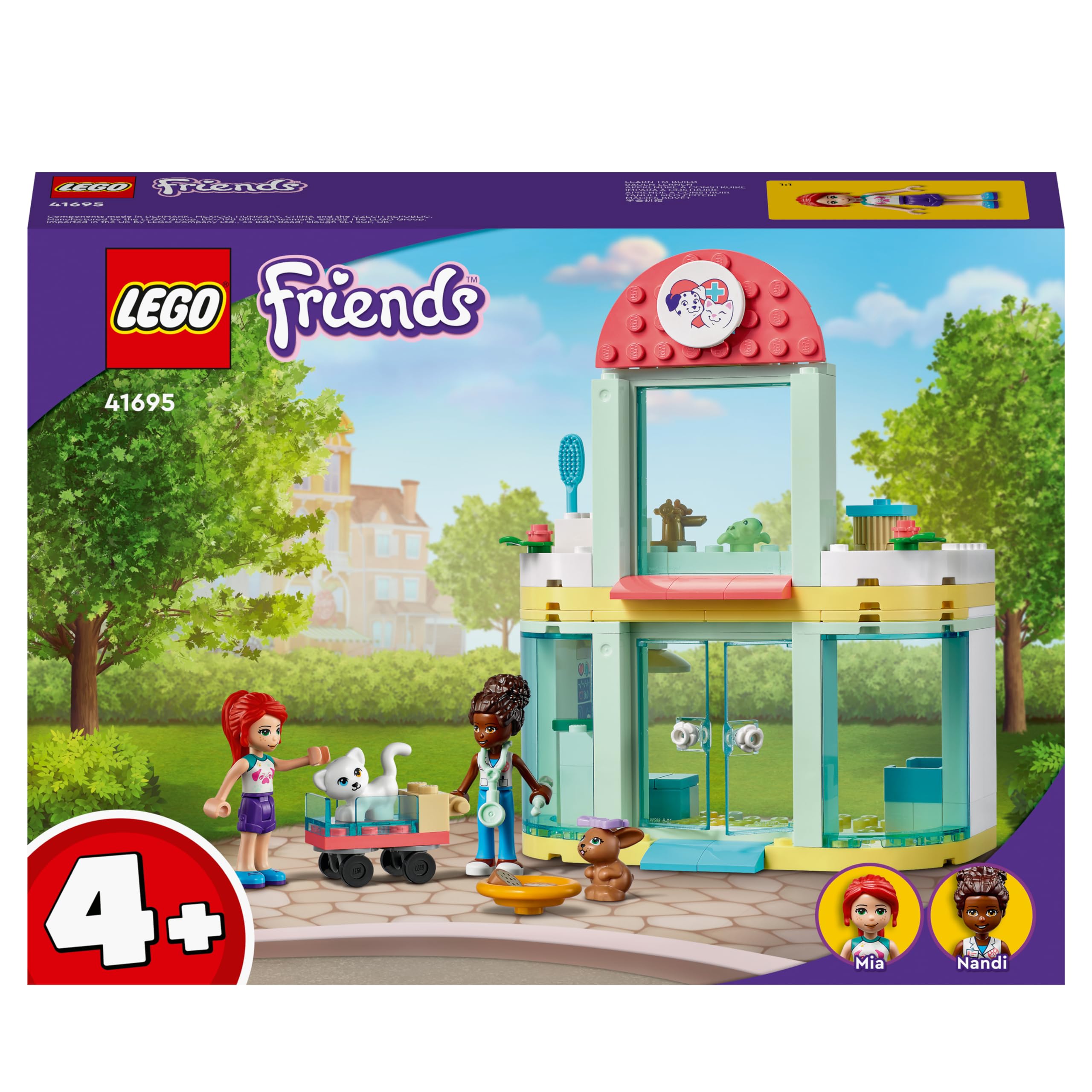LEGO Friends Клиника для животных в Хартлейк Сити 41695 Игрушечные блоки Подарок Кукла животного для девочек от 4 лет blue Omi Japan Products