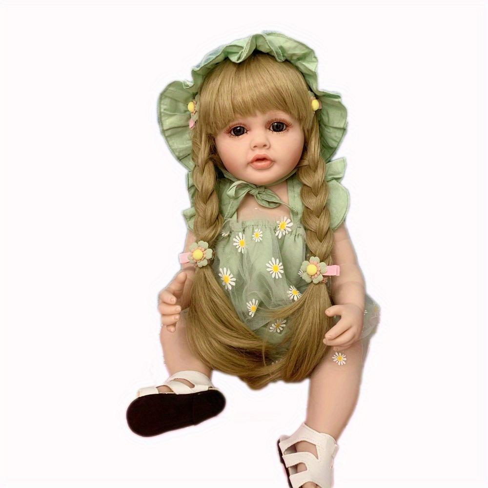 BZDOLL 55 СМ 22 Дюйма Полностью Мягкий Винил Реборн Кукла-младенец Длинные Волосы Кукла-девочка Игрушка Реалистичная Принцесса Малыш Красивая Бебе vinyl body doll beige BZDOLL Reborn