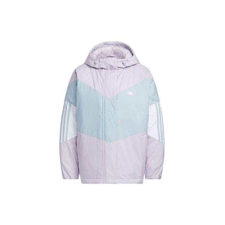 Adidas Originals 530 Color Block Пуховик с капюшоном Женская Верхняя одежда Светло-фиолетовый IU4784 L white